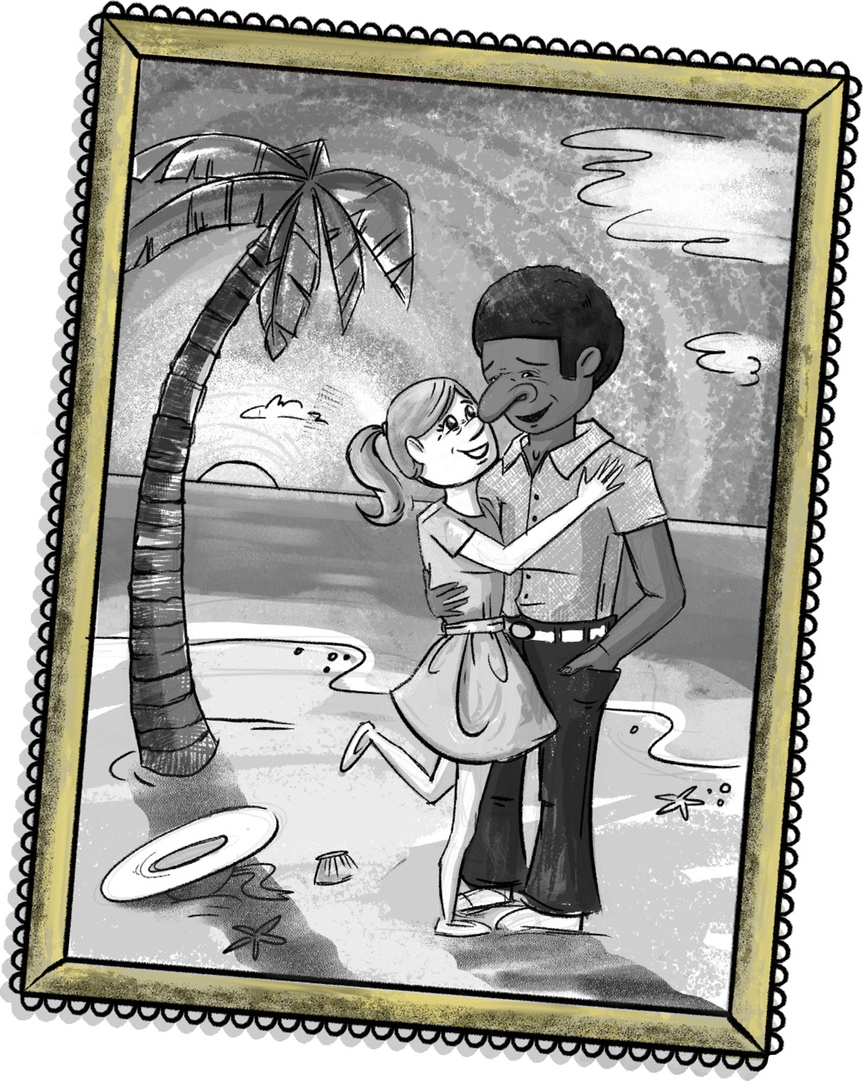 old photo of richard and dorothy on the beach