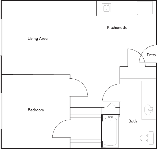One Bedroom Floor Plan